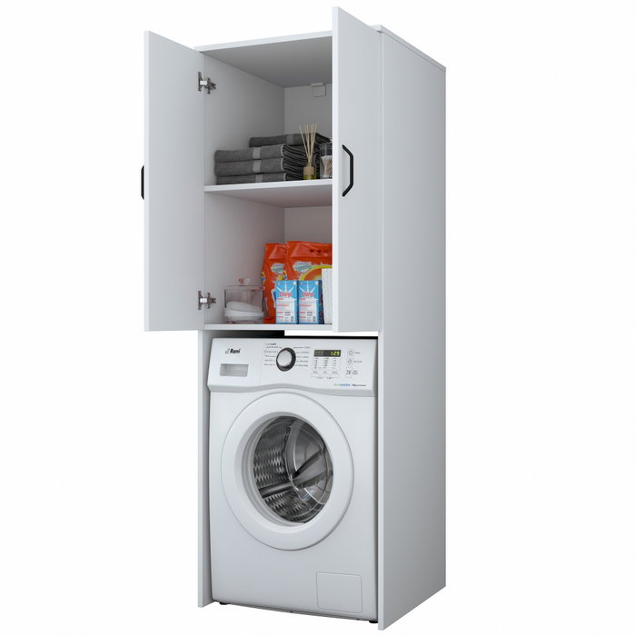 Hanah Home KD110 - 3192 Gabinete para Lavadora, Blanco, 65cm Ancho x 181.8cm Alto x 62.5cm Profundo